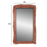 Mirror natural  from solid acacia wood 80x142