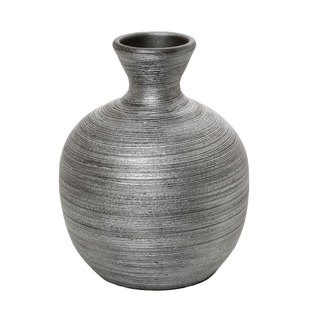 Vase Ceramic Silver Short