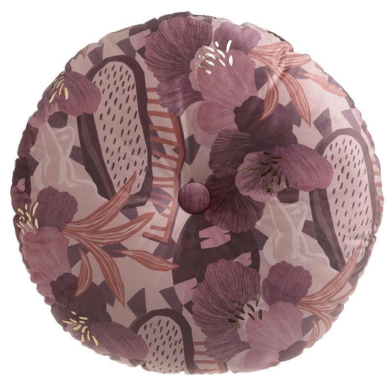 Cushion Circle Pink Flowers