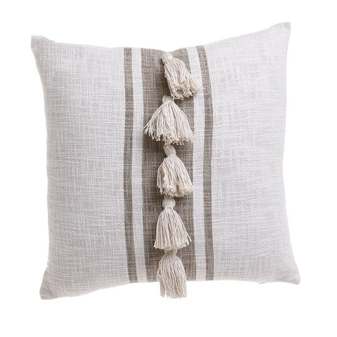 Cushion Creme/Beige Tassels