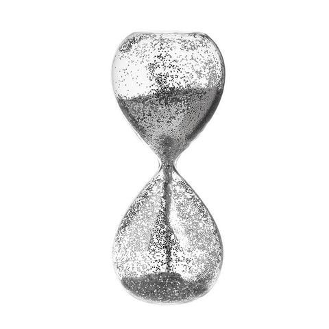 Hourglass Silver Glitter Big