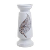 Candle Holder White Leaf