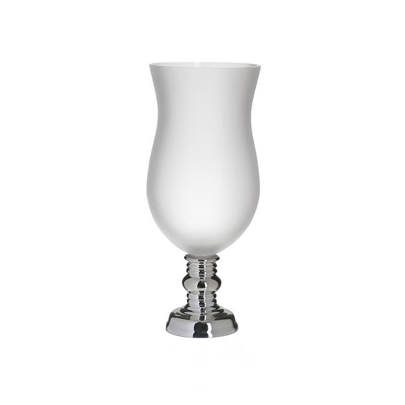 Vase Glass White/Silver