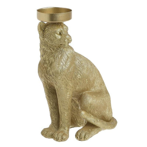 Leopard Candle Holder Gold