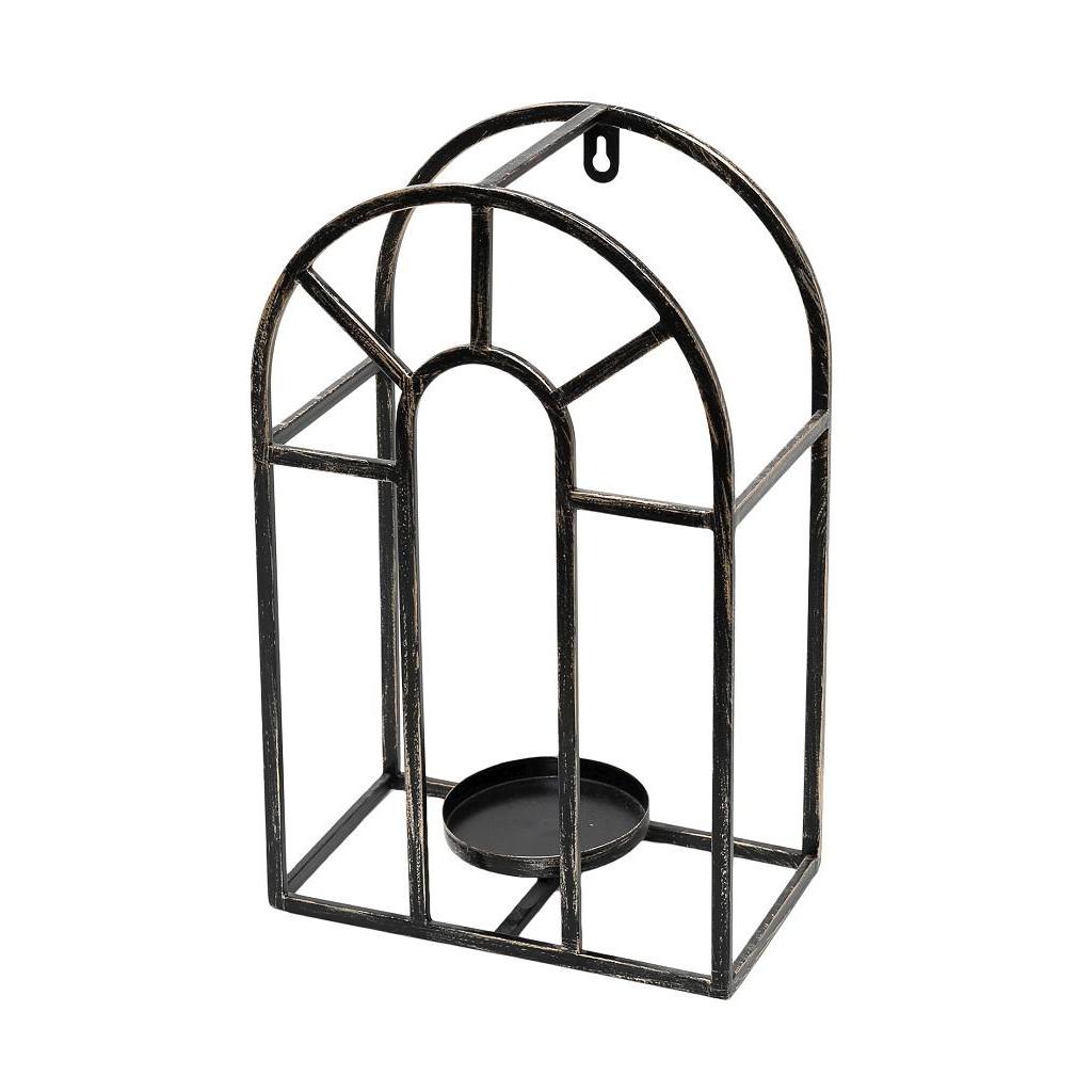 Candle Holder Metal House Black