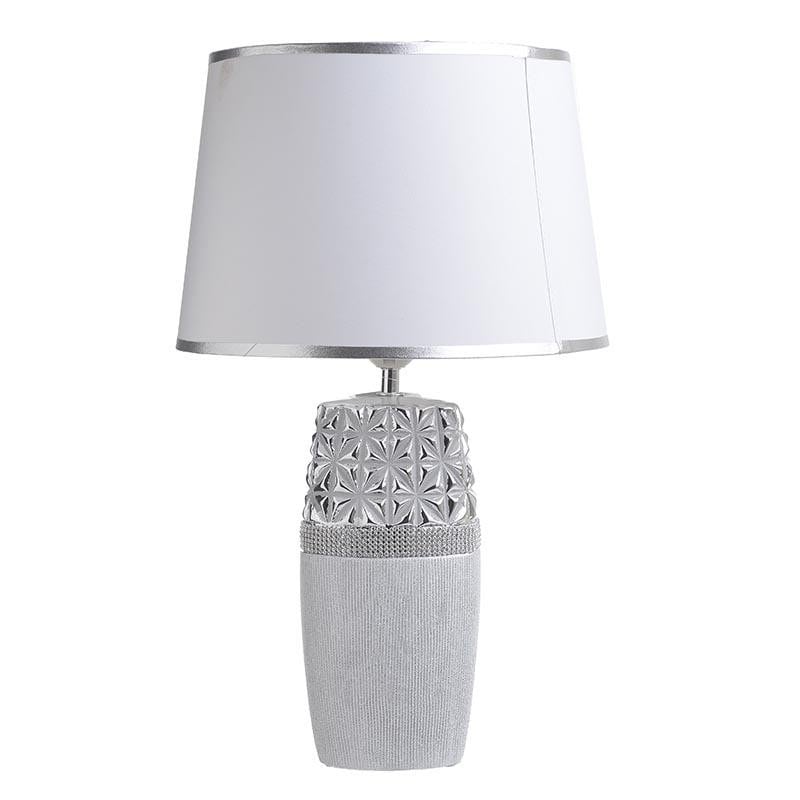 Table Lamp Silver With White