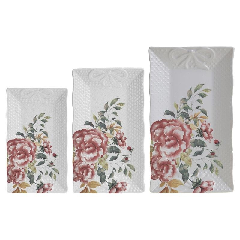 Plates Flowers Set Of 3