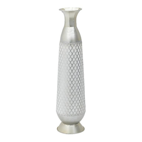 Vase silver white Big