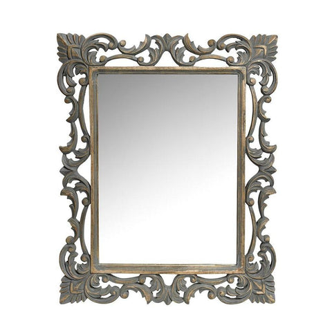 Mirror Wooden Rectangle Detailed