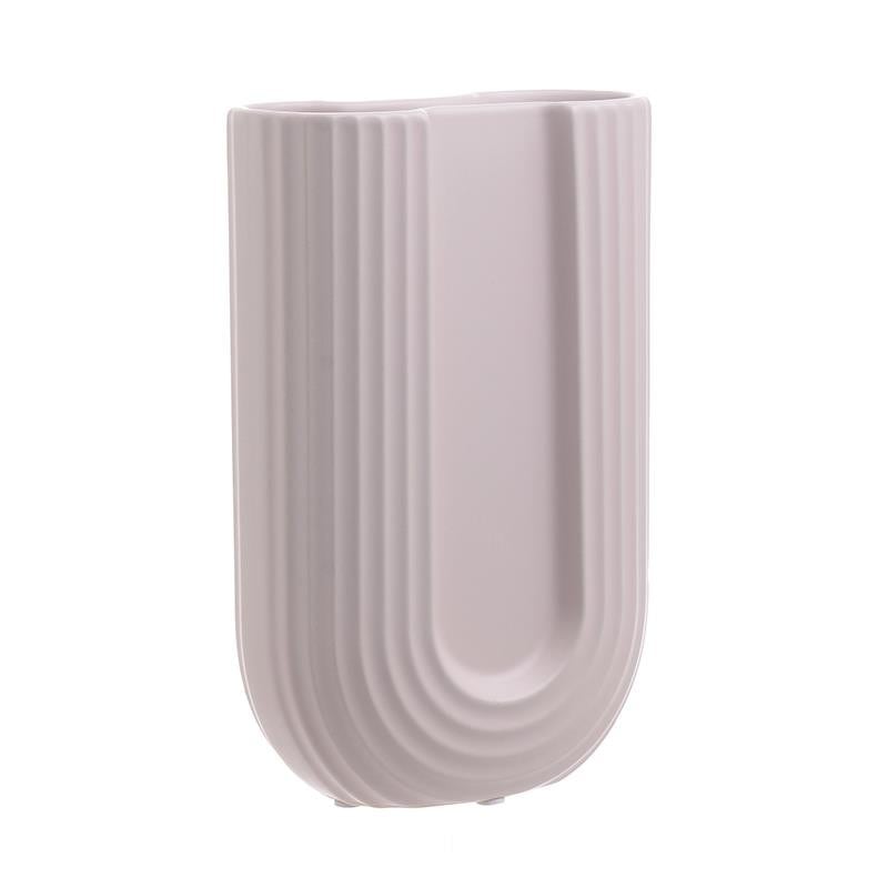 Ceramic Vase Lines Pink