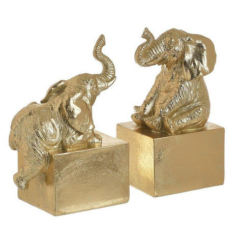 Bookends Gold Elephants