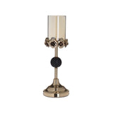 Candle Holder Glass Gold