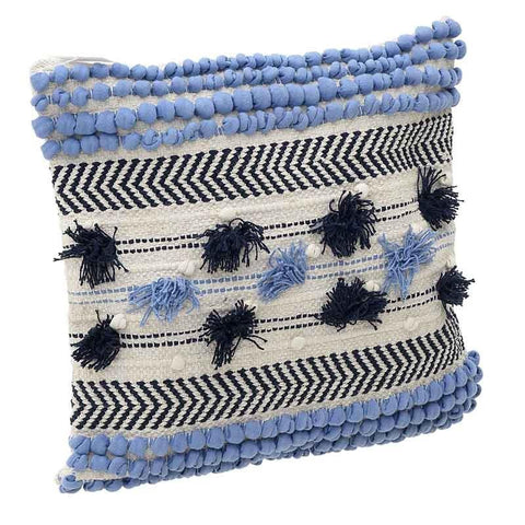 Cushion tassels White/Blue