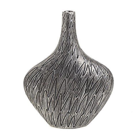 Vase Resin Black/Silver