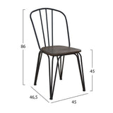 METAL Chair with wooden base