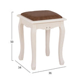 Perdono Dressing Table with stool Cream/Brown