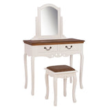 Perdono Dressing Table with stool Cream/Brown