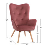 Adelynn Armchair with footrest rotten apple