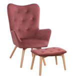 Adelynn Armchair with footrest rotten apple