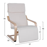 Armchair with footstep, with beige cover