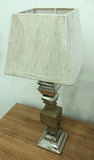 Lamp Squared wooden/silver