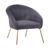 Joyce Armchair Velvet and metallic legs  80x76x75