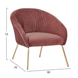 Joyce Armchair Velvet and metallic legs  80x76x75