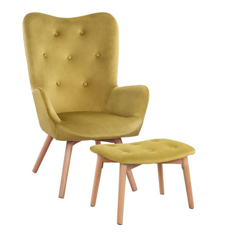 Adelynn Armchair with footstep Velvet