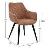 Mando. Armchair with brown nubuck fabric