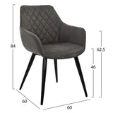 Mando. Armchair with grey nubuck fabric