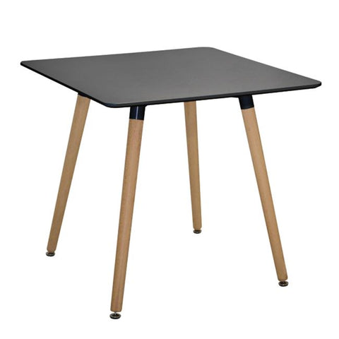 Minimal black table 80 * 80 wooden legs beech