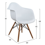 Mirto Armchair with wooden legs and white seat