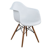 Mirto Armchair with wooden legs and white seat