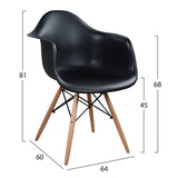 Mirto Armchair with wooden legs and black seat