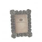 Photo Frame Flowers Grey