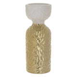 Candle Holder Ceramic Gold-White