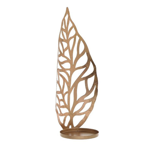 Gold Leaf Candle Holder