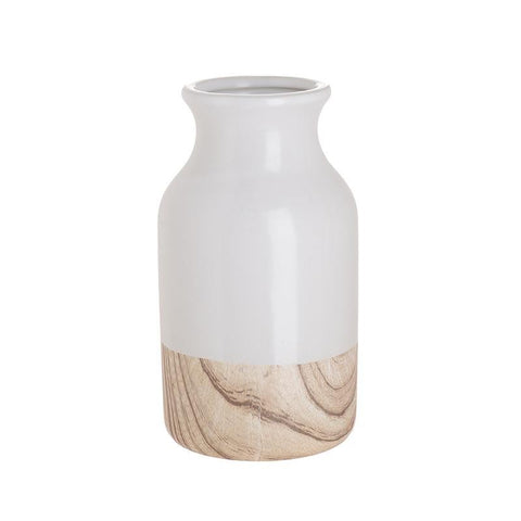 Vase Ceramic Wooden Detail